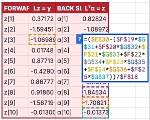 Forward and back substitution columns