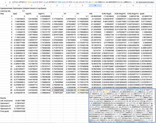 Gradient ascent on the Optimize sheet